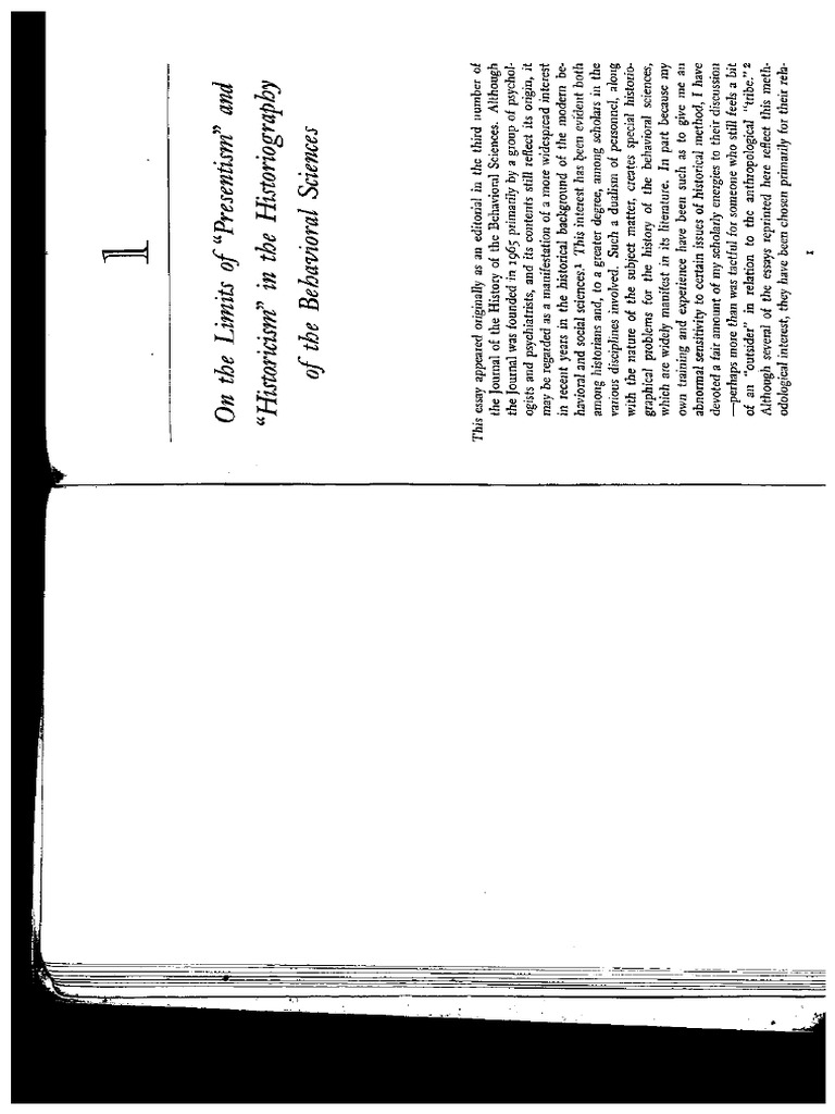 STOCKING JR George W On The Limits of Presentism and Historicism in The ...