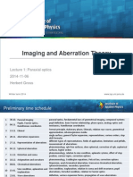 IAT14 - Imaging and Aberration Theory Lecture 1 Paraxial Optics