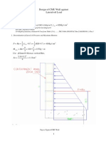 Design Calculation of CMU Against Lateral Oil Pressure