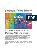 O Que Bancos E Políticos Não Querem Que Você Saiba Acerca Do Dinheiro