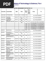 Seating Arrangement For The Test I & Ii: Instruction Division