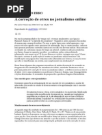 A Correção de Erros No Jornalismo Online