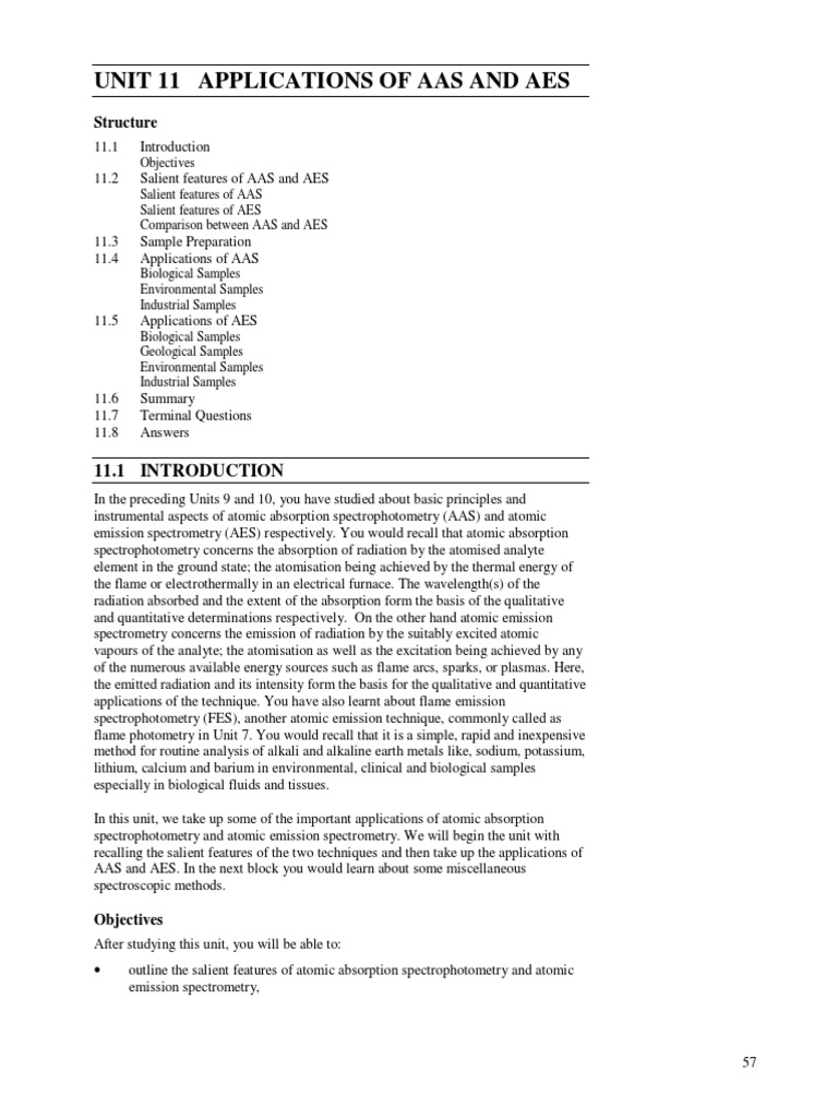 AAS and AES Applications Overview | PDF | Atomic Absorption ...