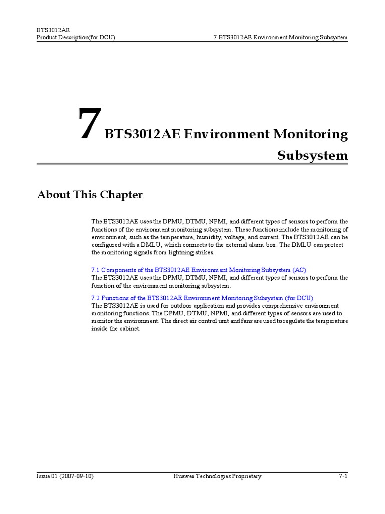 BTS3012AE Environment Monitoring System | PDF | Sensor | Battery ...