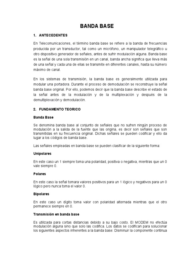 2 - Banda Base | PDF | Modulación | Modulación de frecuencia