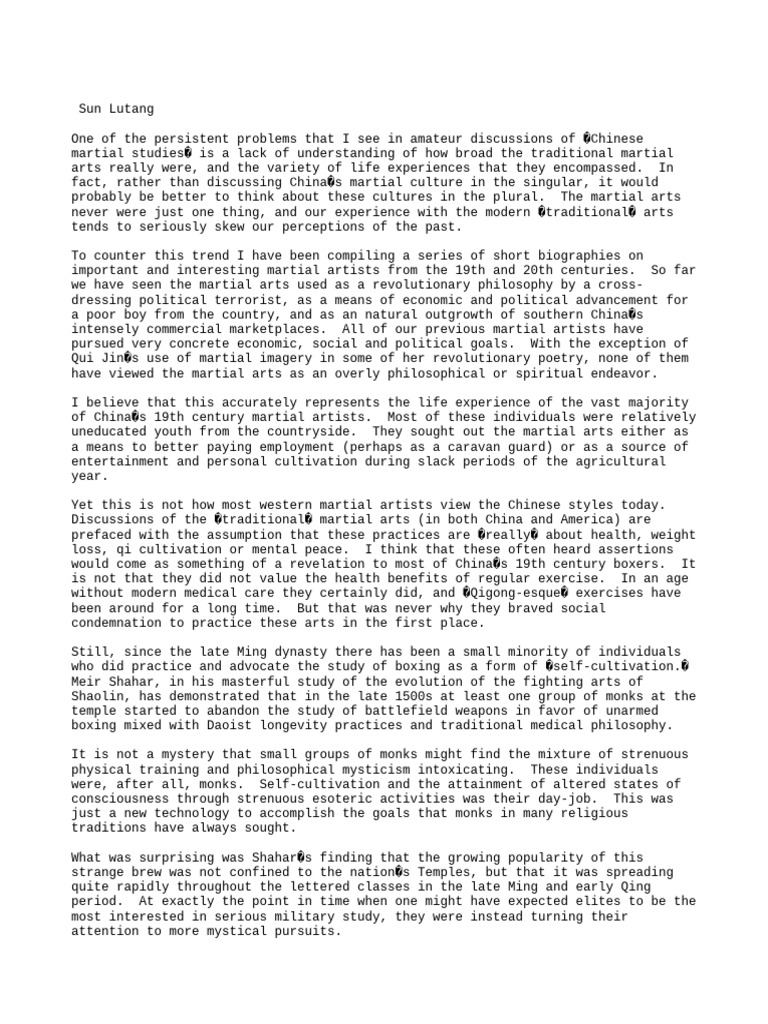 A Vida de Sun Lutang Chinese Martial Arts Tai Chi