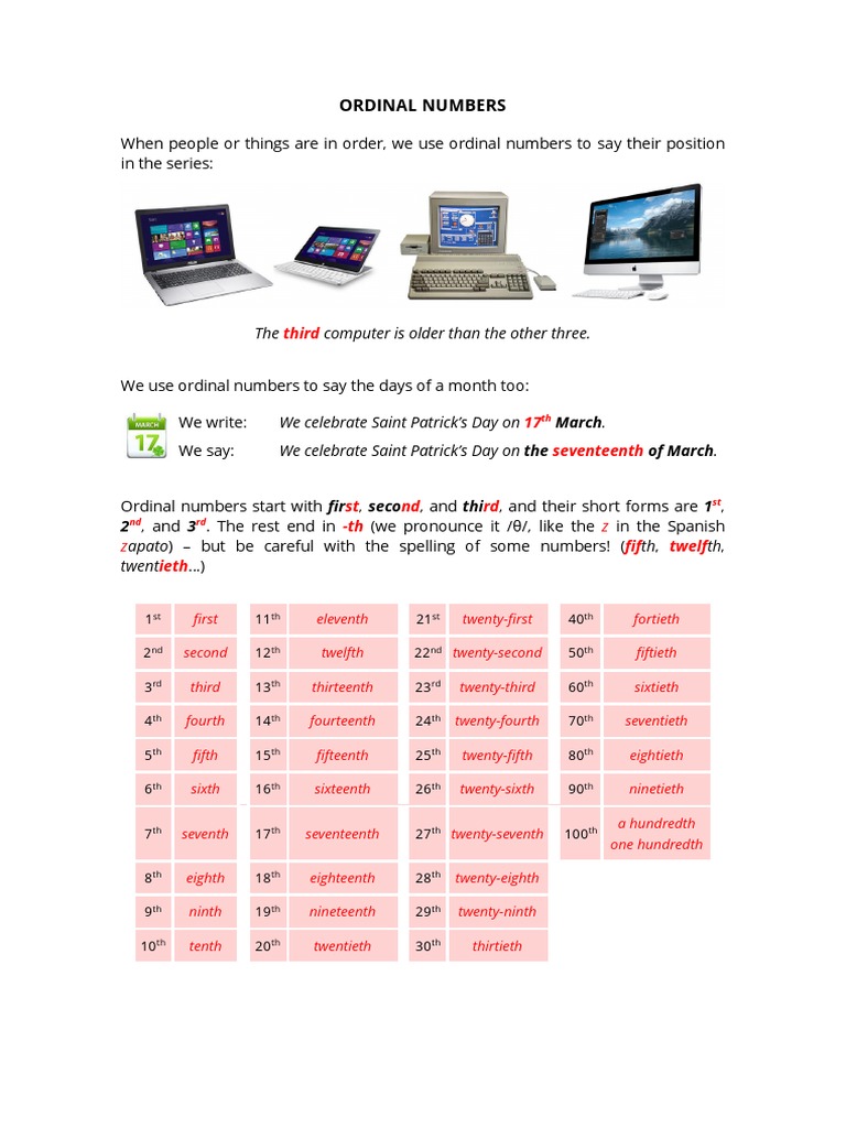 Ordinal Numbers | PDF | Art