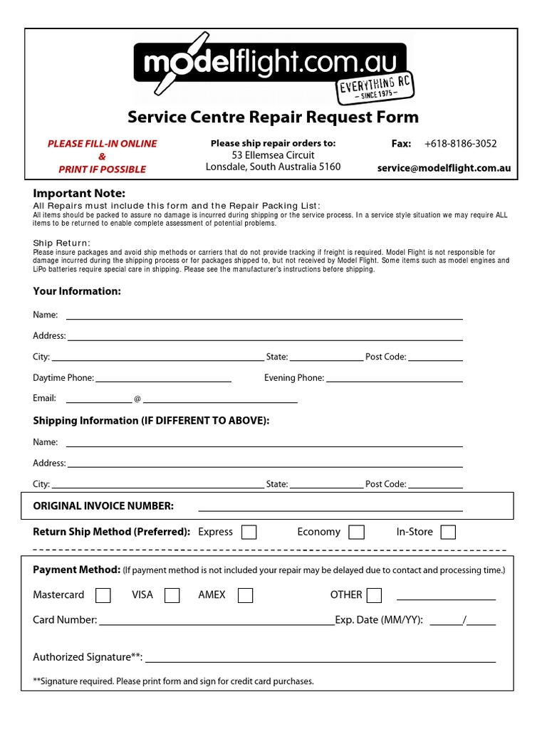 Service Form PDF | PDF | Packaging And Labeling | Credit Card