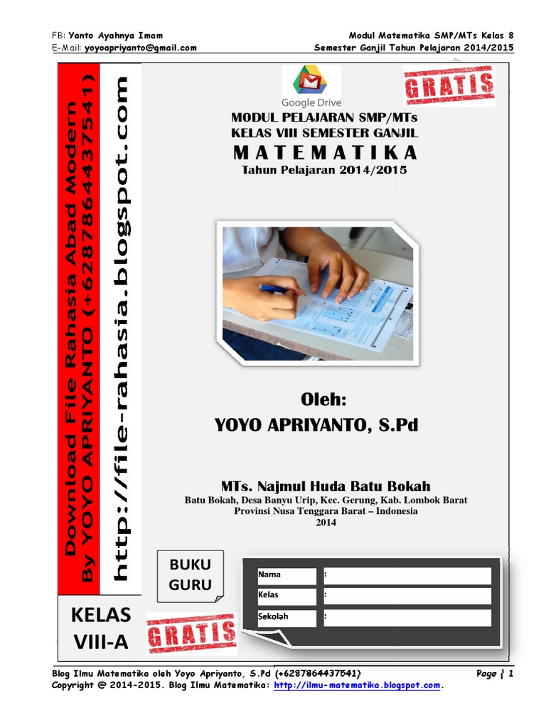 Modul MATEMATIKA Kelas 8 SMP Ganjil v1415.pdf