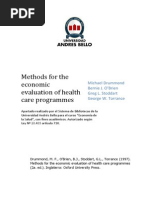 Methods For The Economic Evaluation of Health Care Programmes