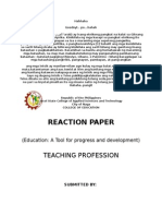 Reaction Paper: Teaching Profession