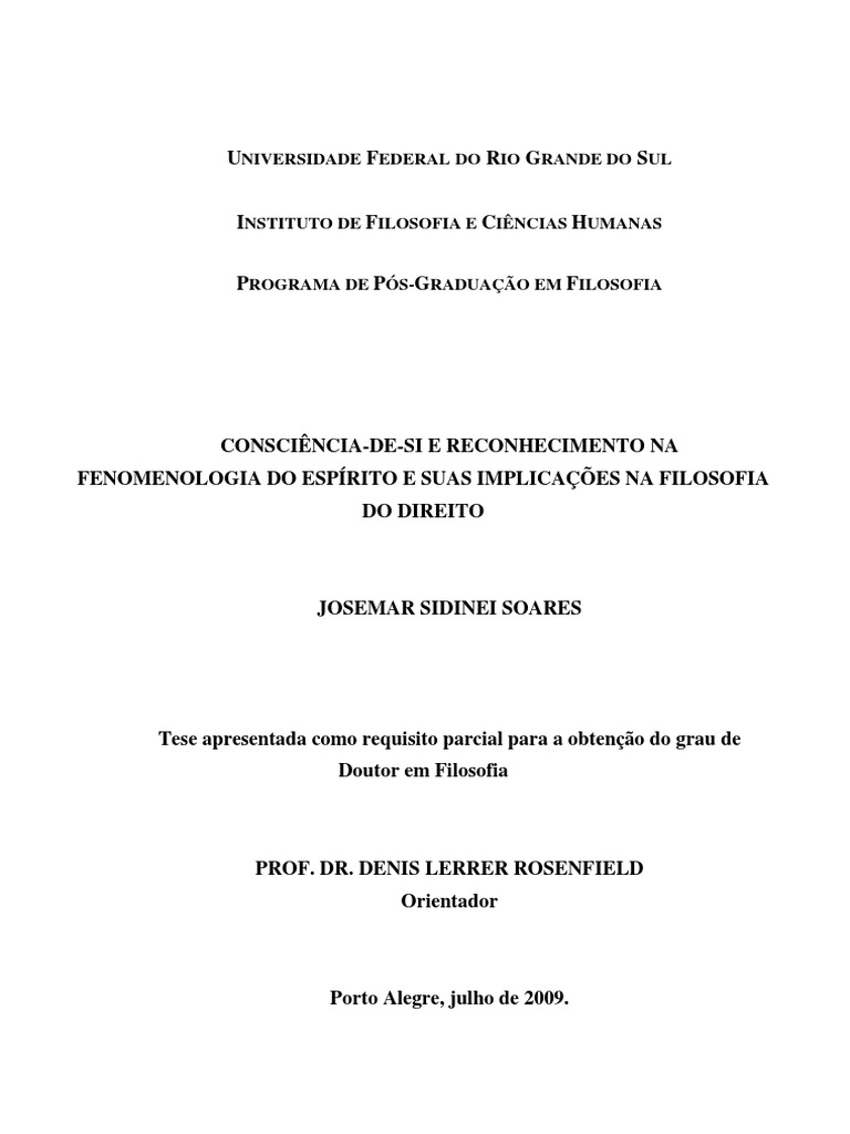 Consciência de Si em Hegel | PDF