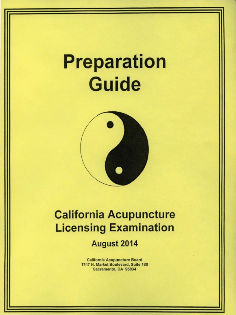 Preparation Guide California Acupuncture Licensing Examination PDF