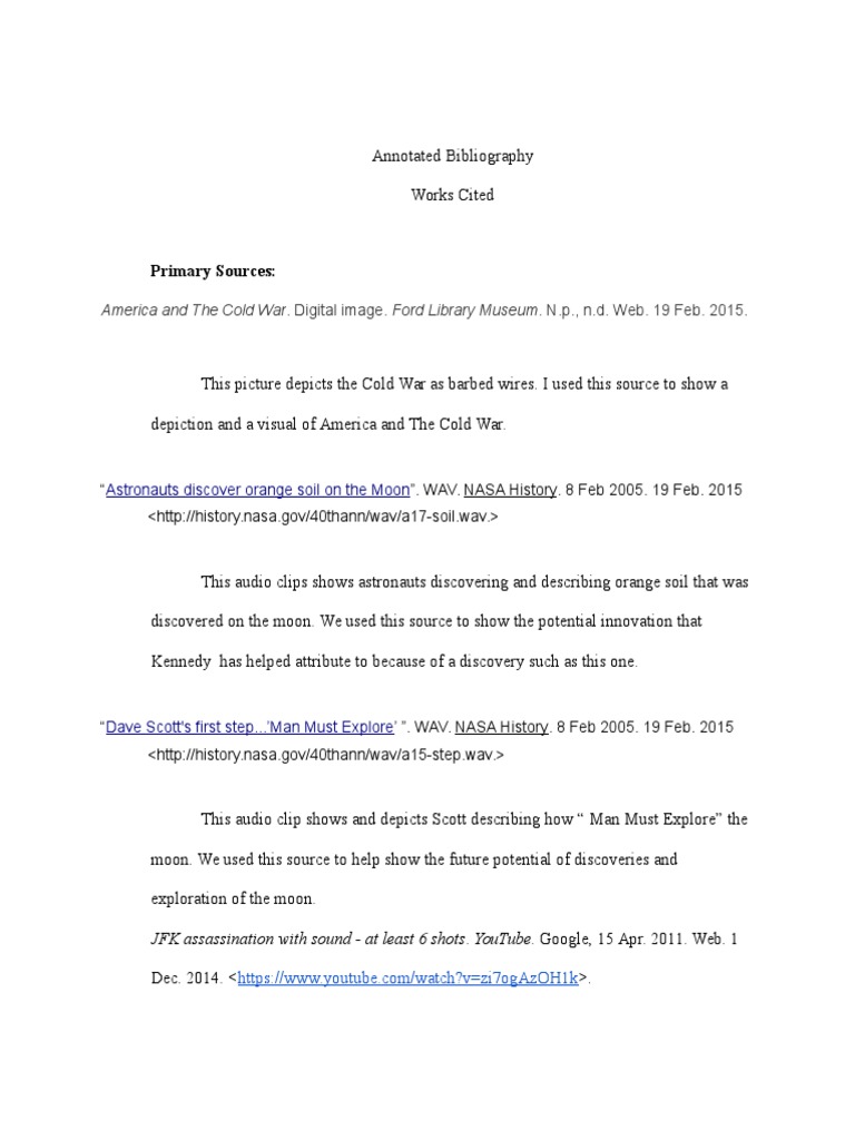 Annotated bibliography example mla picture