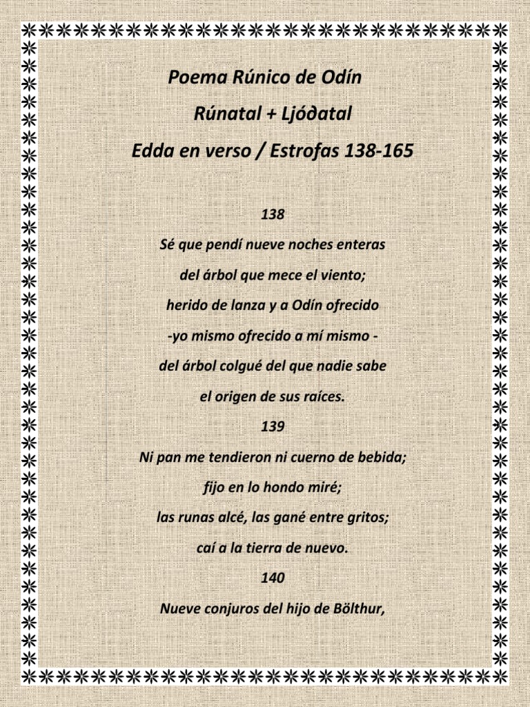 Runatal-Poema de La Runa de Odín | PDF | Odin | Runas