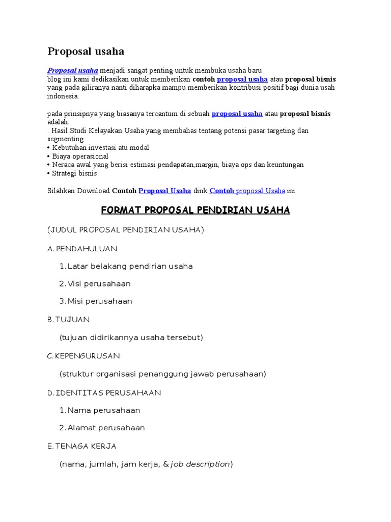 Contoh Proposal Usaha Catering