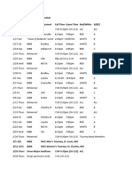 S15 Pep Band Schedule