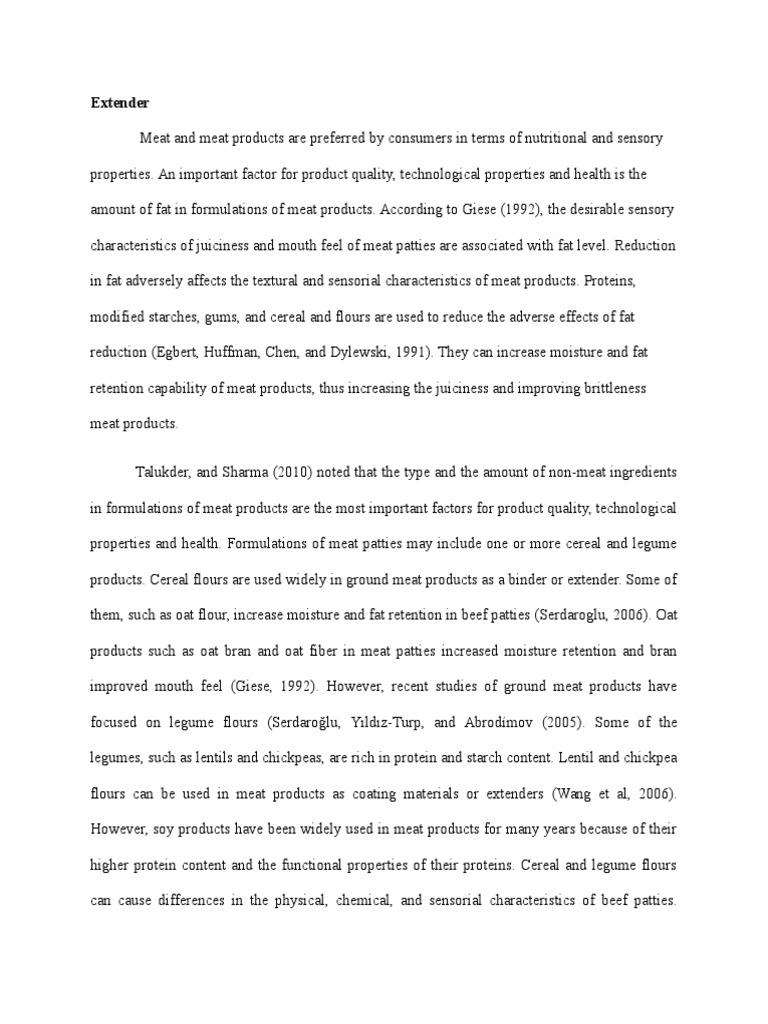 Extender PDF Sausage Meat