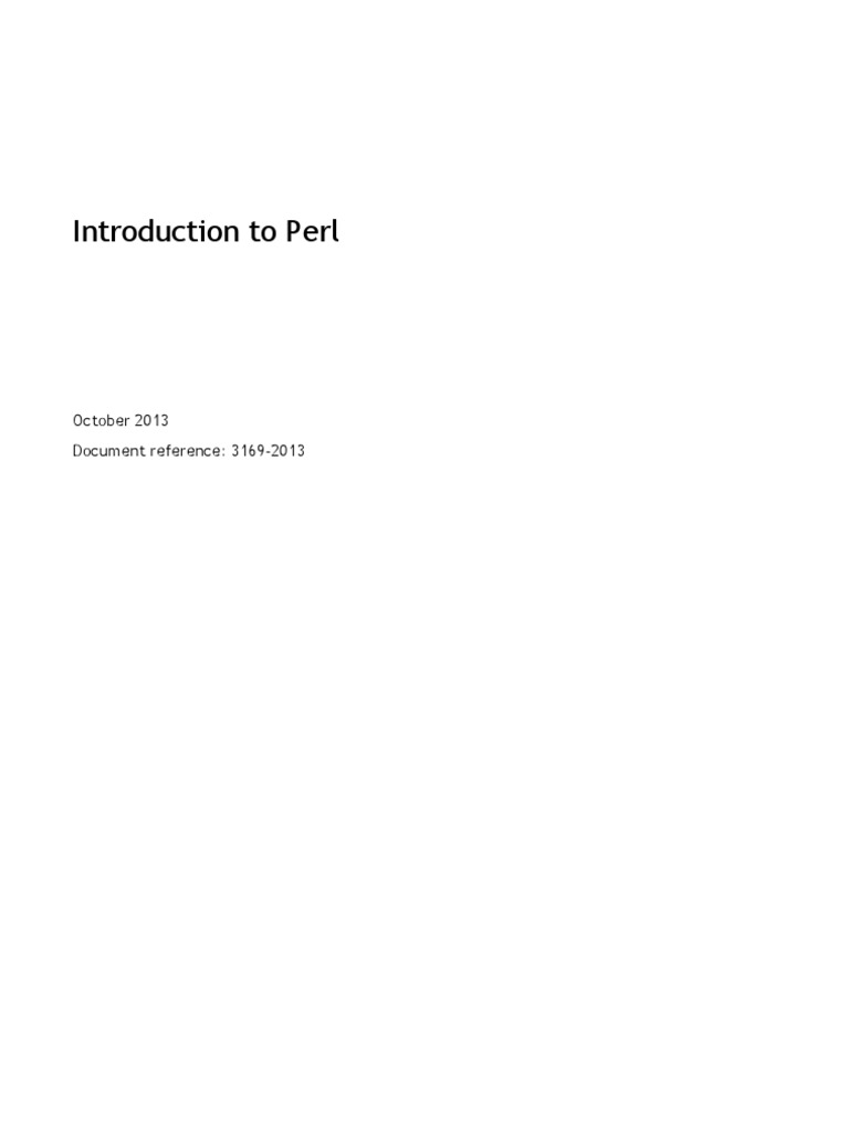 Perl Programming Basics Guide | PDF | Control Flow | Variable (Computer ...