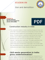 A Presentation On: Construction and Demolition Waste