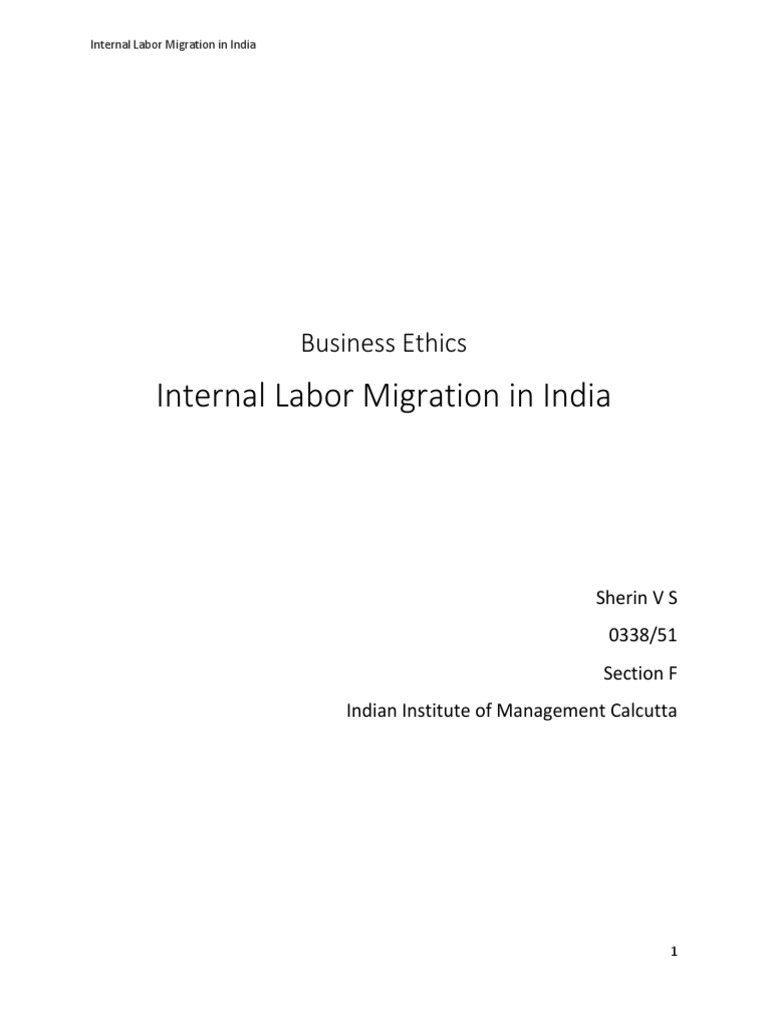 Understanding Internal Labor Migration in India | PDF | Migrant Worker ...