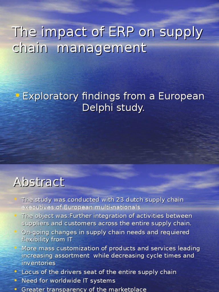 The Impact of ERP On SCM | PDF | Supply Chain | Enterprise Resource ...