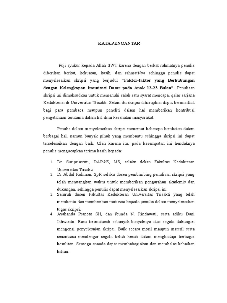 Kata Pengantar Skripsi | PDF