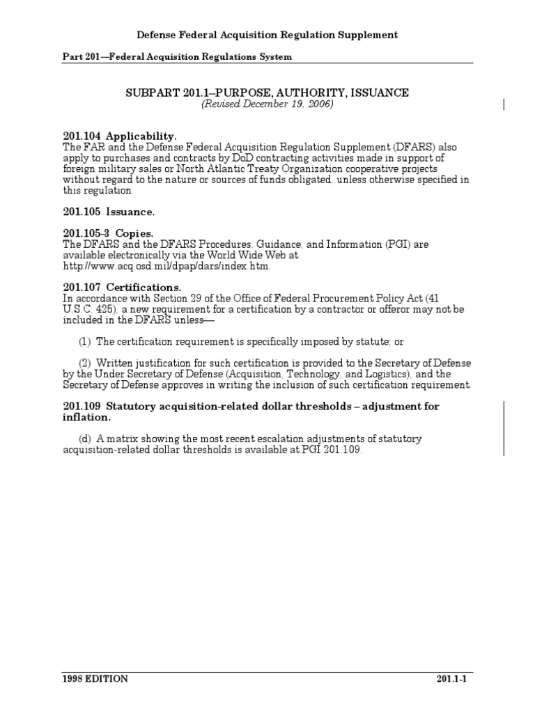 DFARS Overview and Applicability Guide | PDF | Law | Technology ...