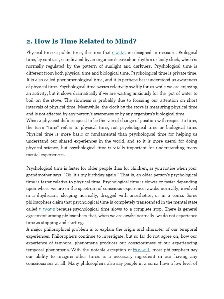 How Is Time Related To Mind?: Clocks | PDF | Inflation (Cosmology) | Space