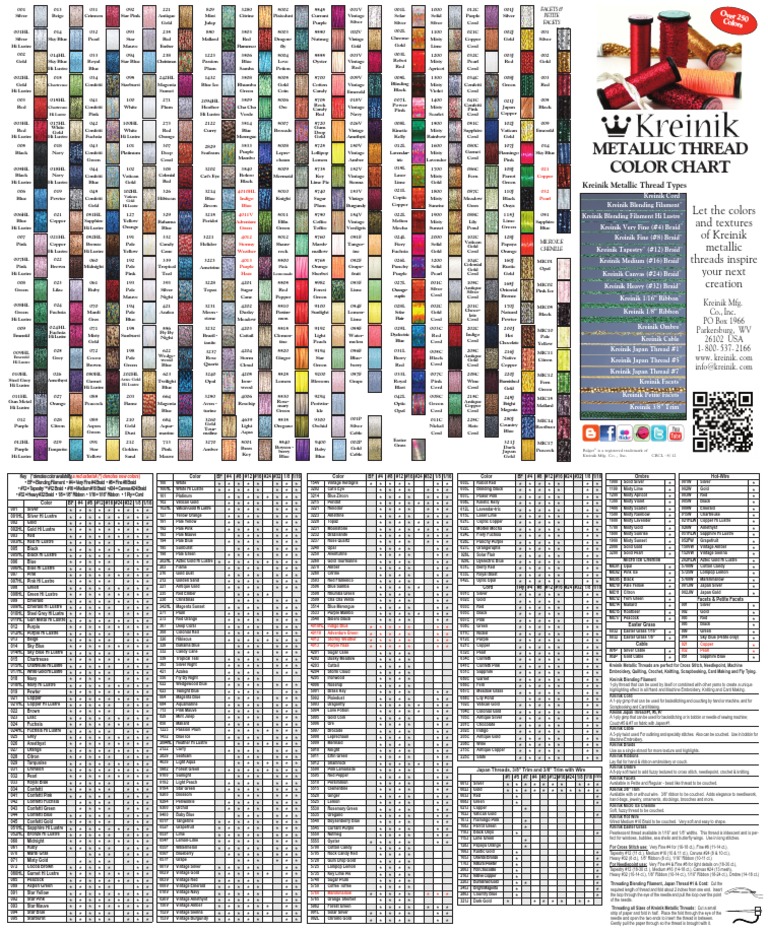 KREINIK Metallic Chart 8 12 | Yarn | Embroidery