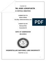 Lokpal and Lokayukta: A Critical Analyisis