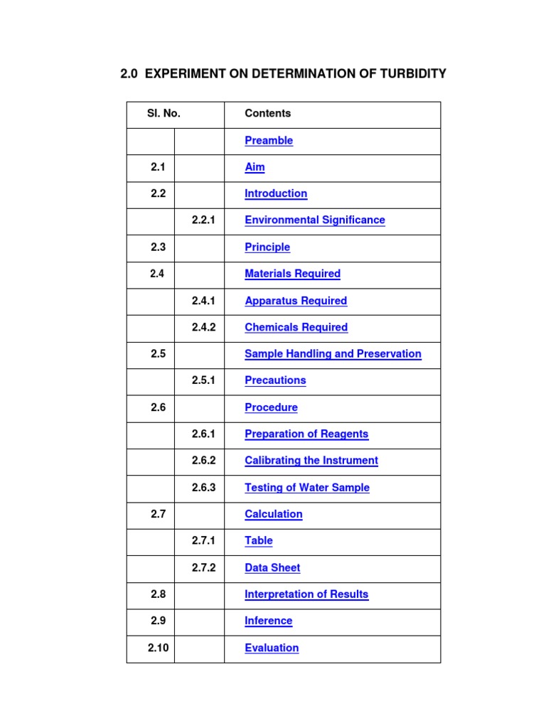 Determination of Turbidity | PDF | Science & Mathematics