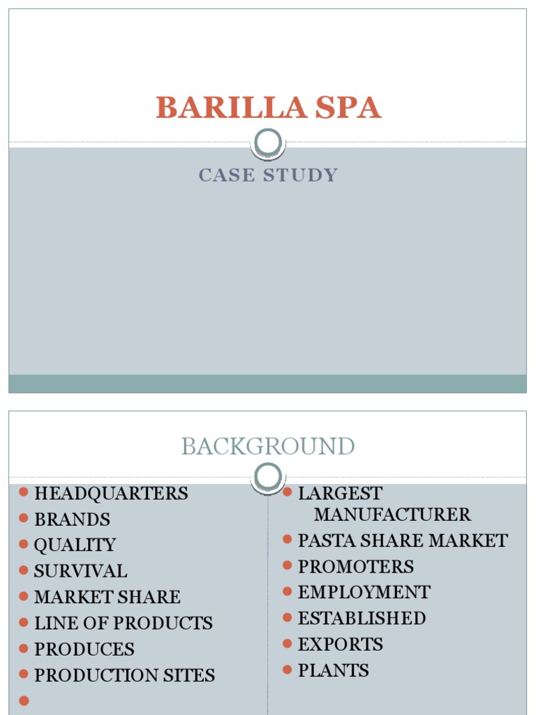 barilla spa case study answers