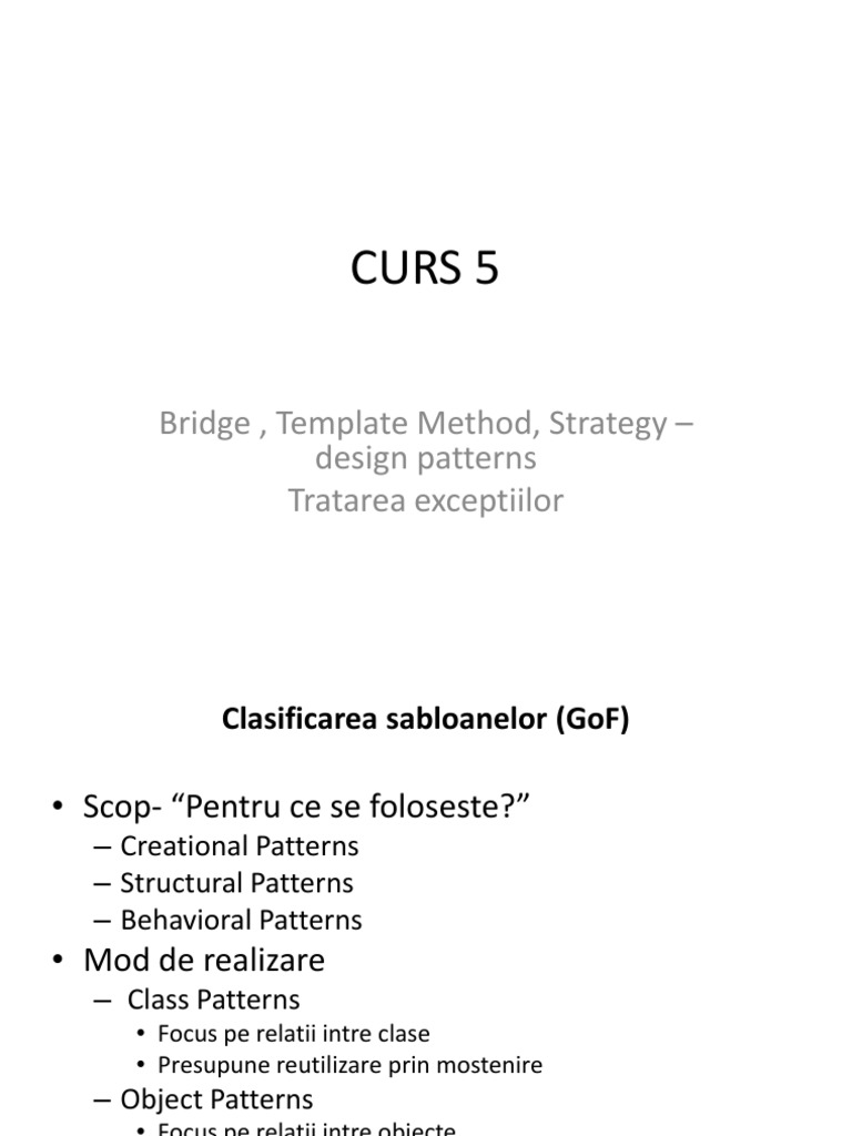 Curs 5 PDF | PDF | Software Design Pattern | String (Computer Science)
