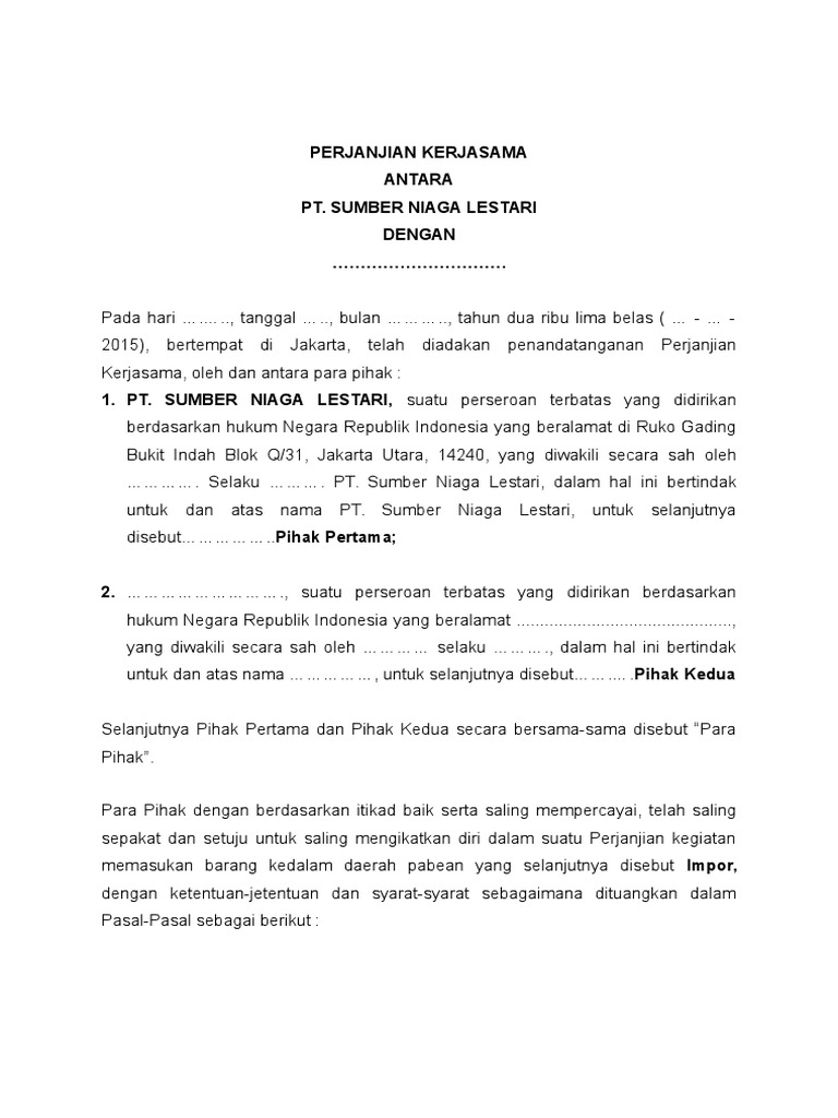 Contoh Surat Penawaran Kerjasama Ekspor Impor Bahasa 