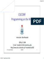 Cscc09F Programming On The Web: Instructor: Alan Rosselet Office: IC-494 E-Mail: Rosselet at CDF Toronto Edu