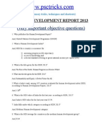 (Very Important Objective Questions) : Human Development Report 2013