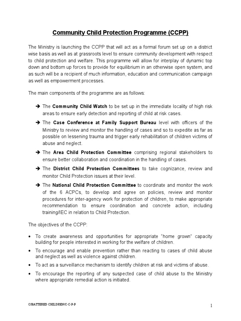 CCP Prog | PDF | Child Protection | Child Abuse