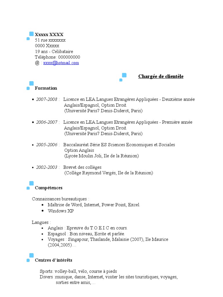 CV demande de stage 4