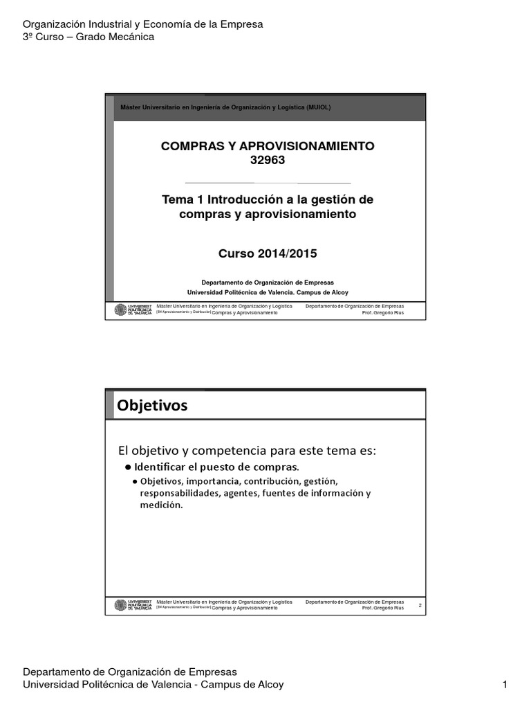 Gestión de Compras y Aprovisionamiento | PDF | Obtención | Logística