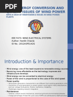 Wind Energy Conversion and Quality Issues of Wind Power