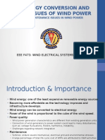 Wind Energy Conversion and Quality Issues of Wind Power With A View of Maintenance Issues in Wind Power Plants