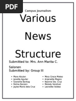 Various News Structure: Campus Journalism