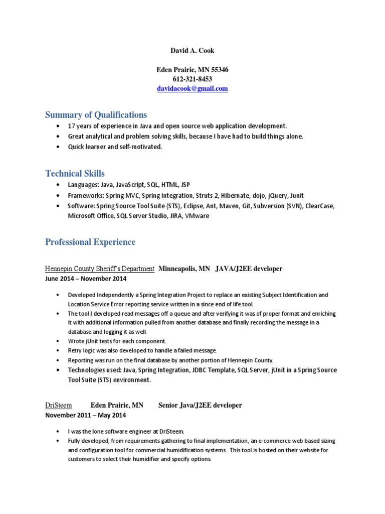 J2EE Developer Skills for Resume | PDF | Web Application | Java ...
