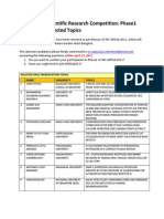 SRC - Phase 1 Selected Topics