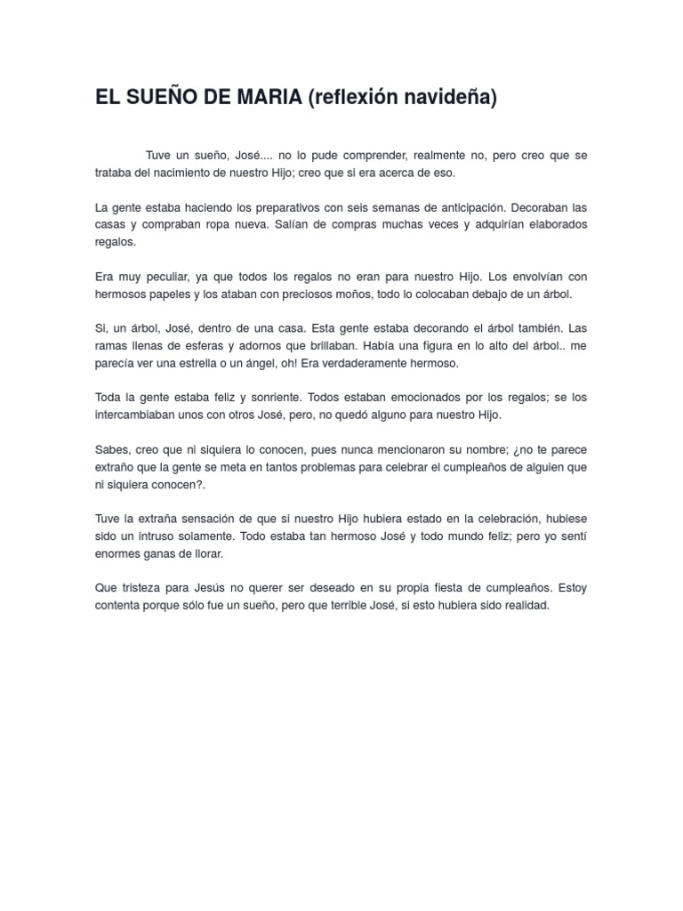 El Sueno De Maria Cumpleanos Navidad scribd