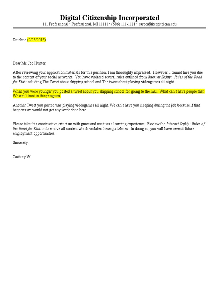 Rejection Letter | PDF
