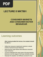 Lecture 5 Mkt501: Consumer Markets and Consumer Buyer Behaviour