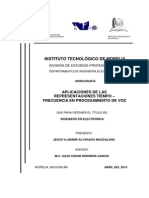 Aplicaciones de Las Representaciones Tiempo Frecuencia en El Procesamiento de Voz