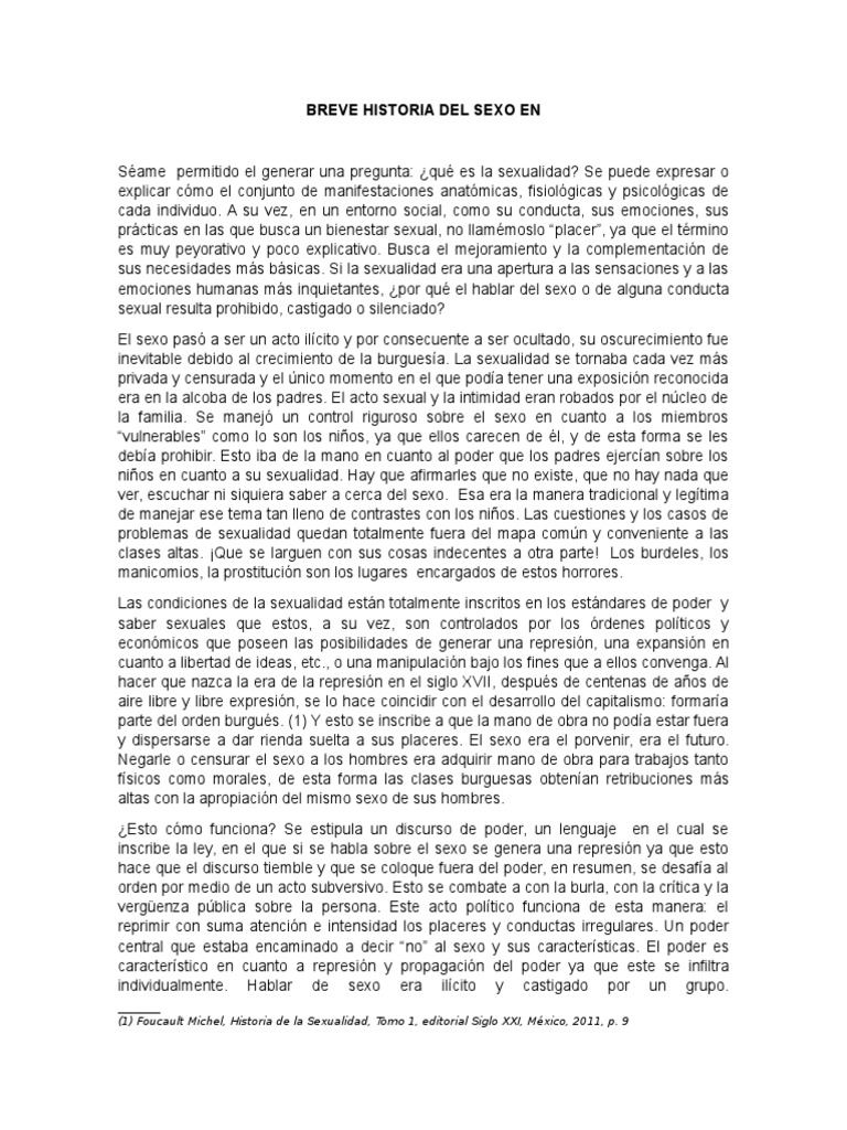 Historia de La Sexualidad PDF La sexualidad humana Michel Foucault